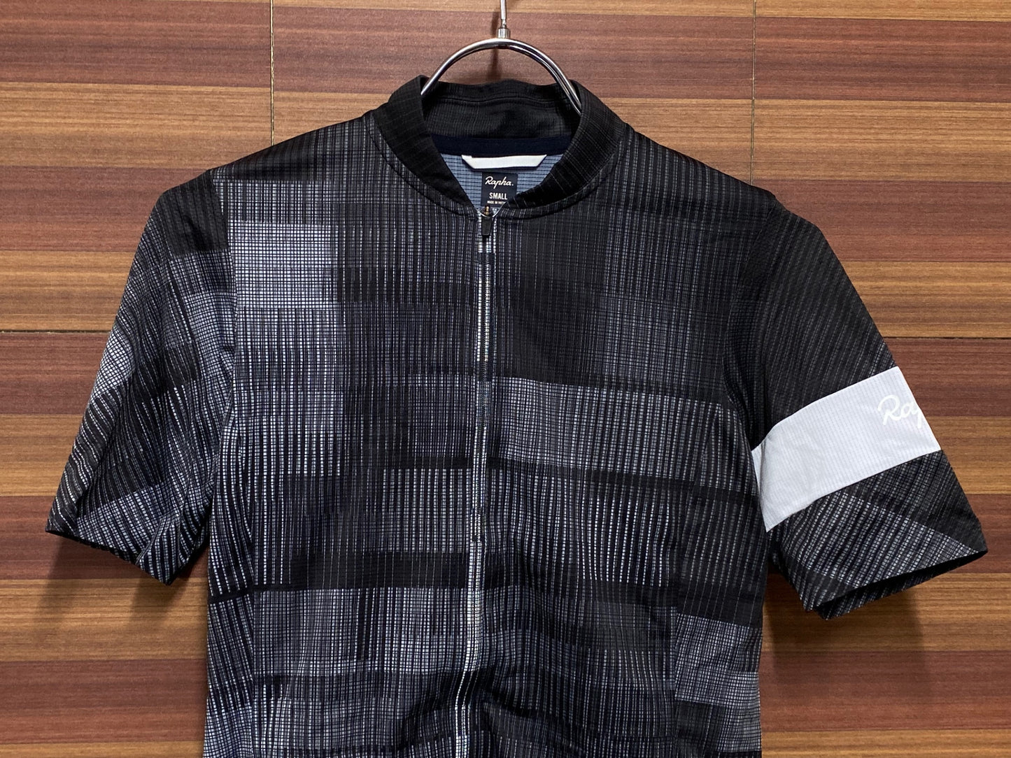 IT316 ラファ Rapha WOMEN'S FLYWEIGHT JERSEY - PRINTS 半袖 サイクルジャージ 黒 グレー S