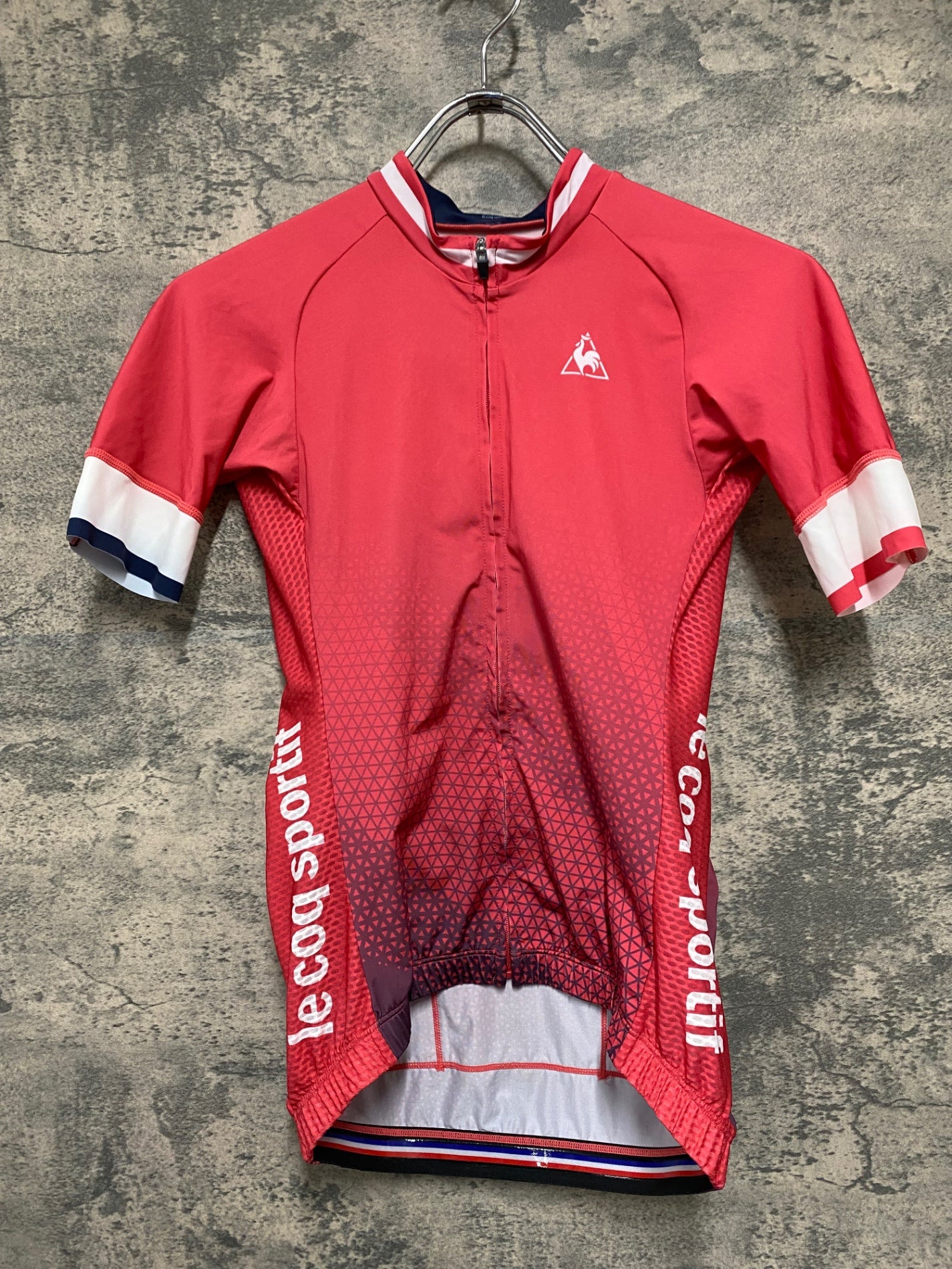 IS346 ルコックスポルティフ Le Coq Sportif 半袖 サイクルジャージ M レッド レディース