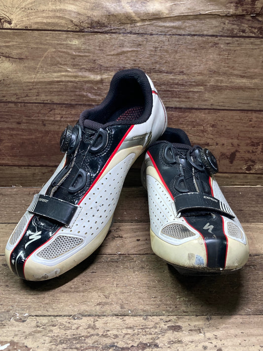 IJ813 スペシャライズド SPECIALIZED EXPERT RD ビンディングシューズ EU41サイズ 白 黒 SPD-SL ソール、つま先傷あり