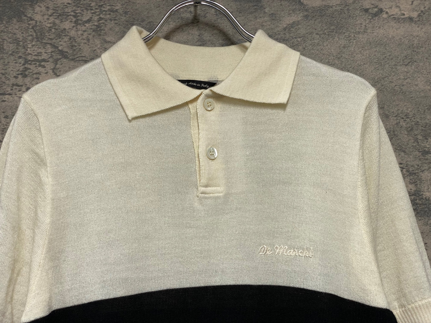 JD962 デマルキ De Marchi 半袖 ポロシャツ バックポケット 白 M