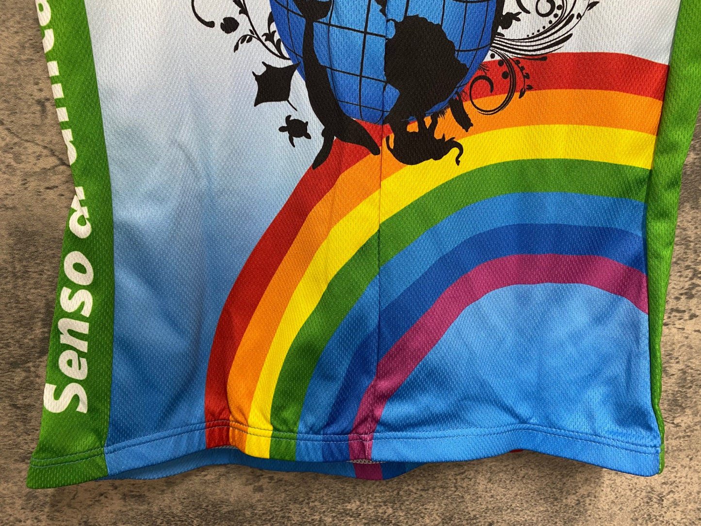 IW123 ルイガノ LOUIS GARNEAU 半袖 サイクルジャージ 白 総柄 S