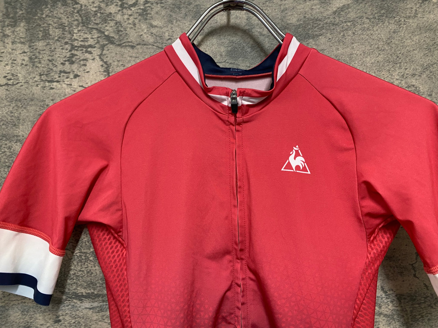 IS346 ルコックスポルティフ Le Coq Sportif 半袖 サイクルジャージ M レッド レディース