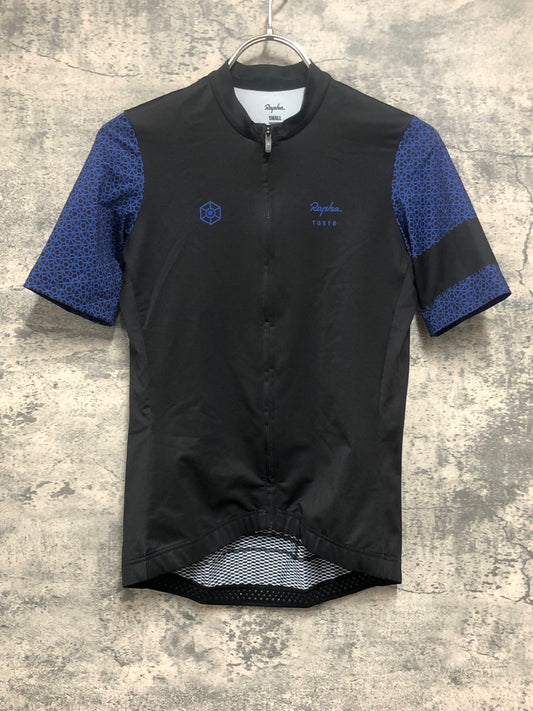 IY256 ラファ Rapha WOMEN'S CLUBHOUSE MERCH MIDWEIGHT JERSEY 半袖 サイクルジャージ 黒 紺 S レディース