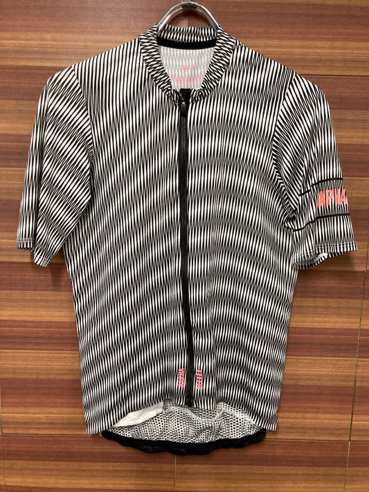 IO433 ラファ Rapha PRO TEAM FLY WEIGHT JERSEY 半袖 サイクルジャージ 白 黒 総柄 M