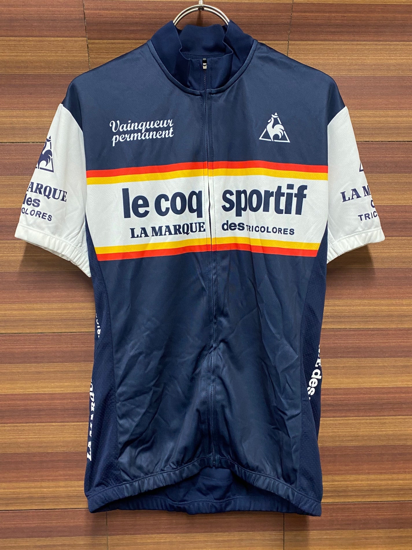 IT948 ルコックスポルティフ le coq sportif 半袖 サイクルジャージ ネイビー L