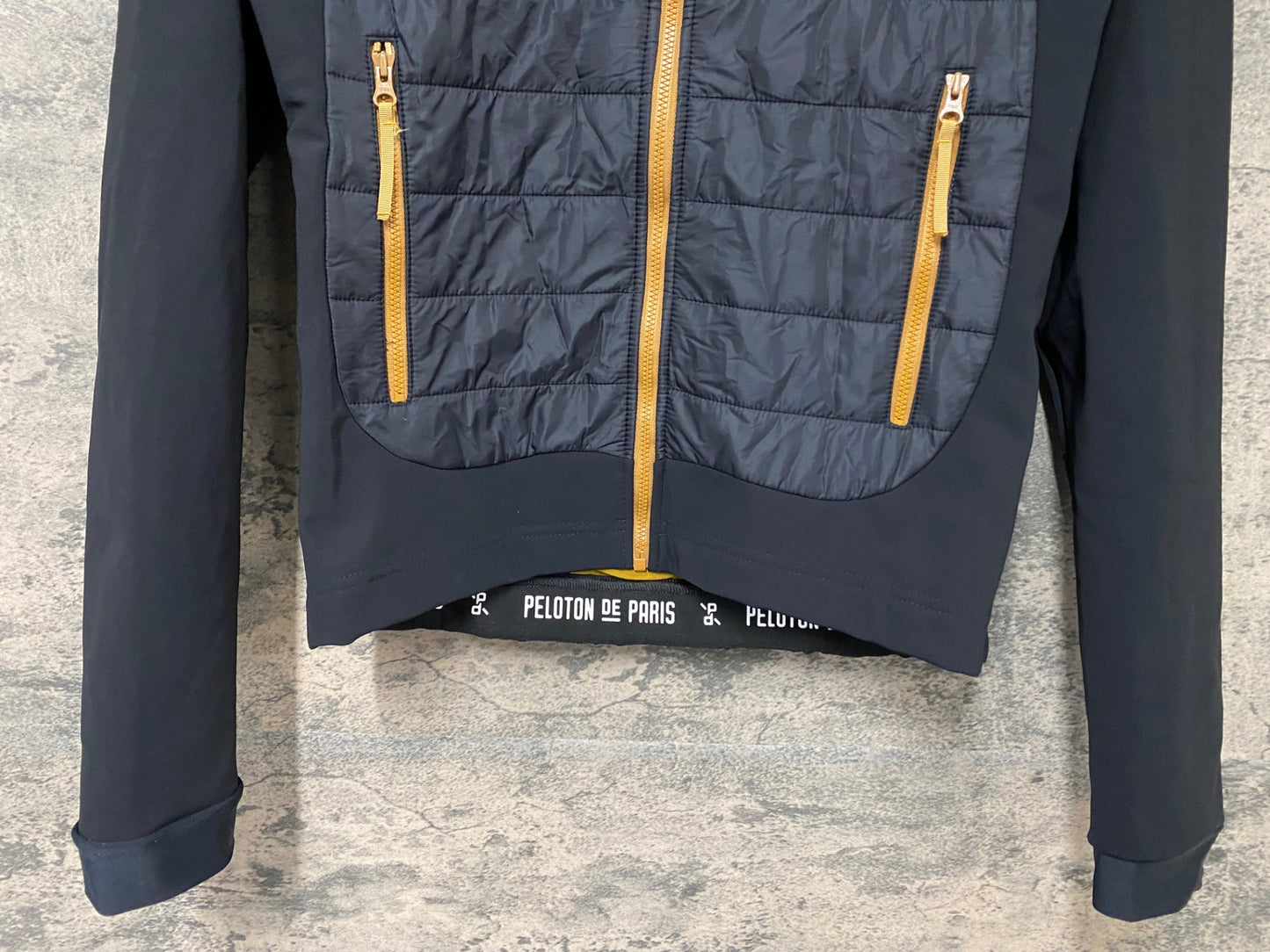 JB506 プロトンドパリ PELOTON DE PARIS Atlas Puffy Jcket ＆ gilet サイクルベスト ジレ 黒 S 裏起毛