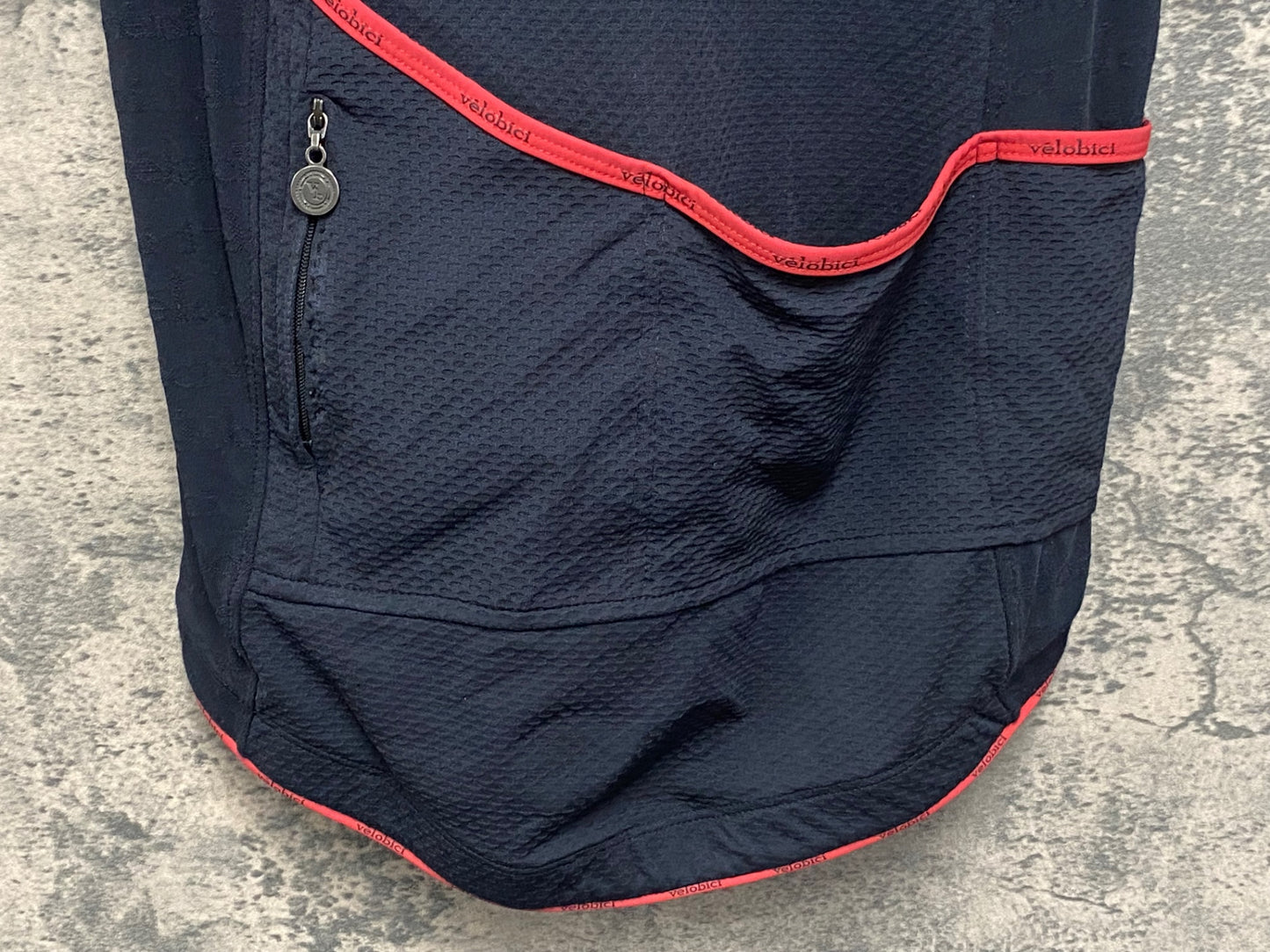 JB282 ヴェロビチ Velobici d KILLER 半袖 サイクルジャージ 黒 赤 SIZE-4 ※補修痕あり