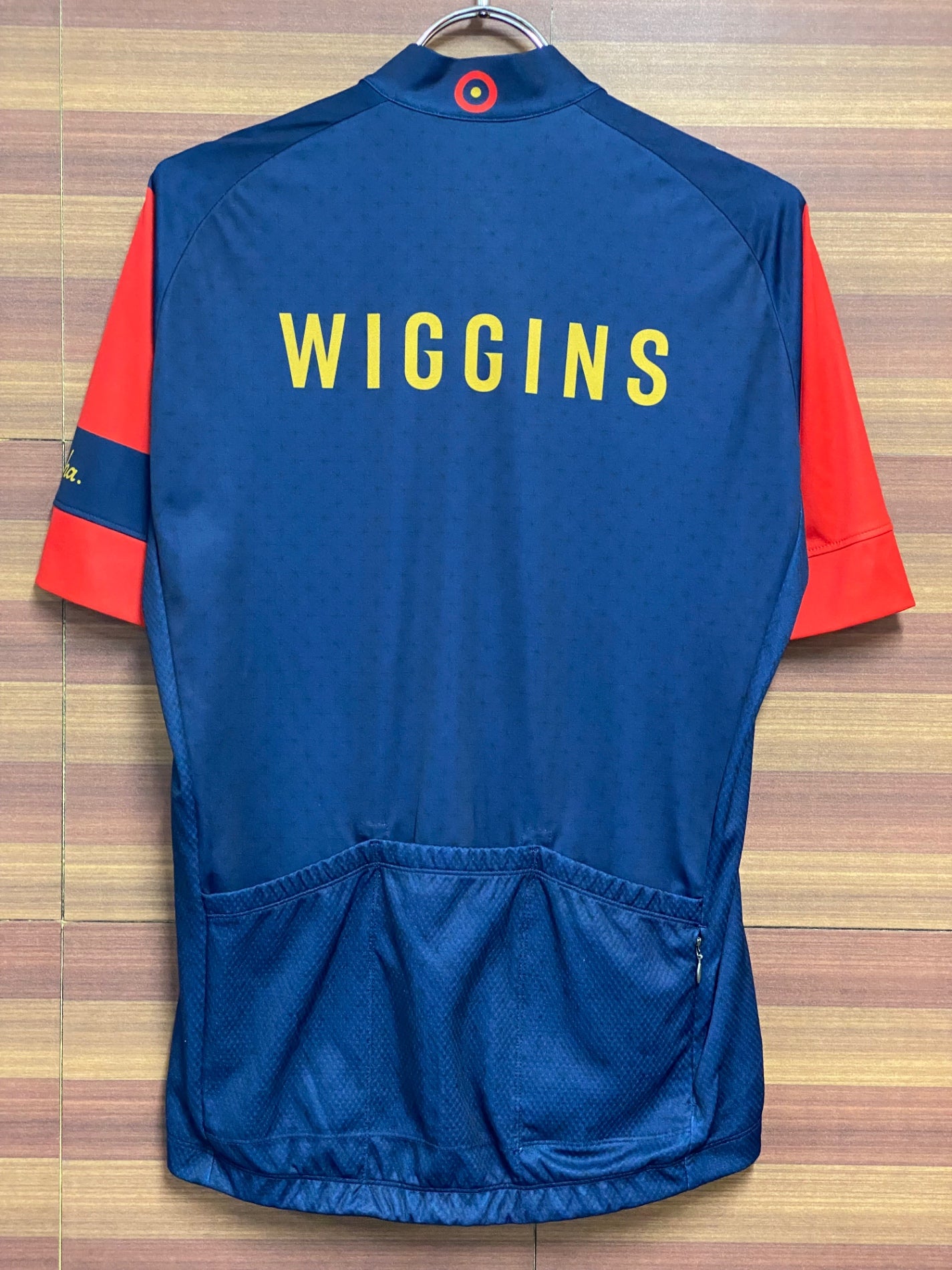 HT989 ラファ Rapha WIGGINS REPLICA JERSEY 半袖 サイクルジャージ 紺 赤 M ※擦れ