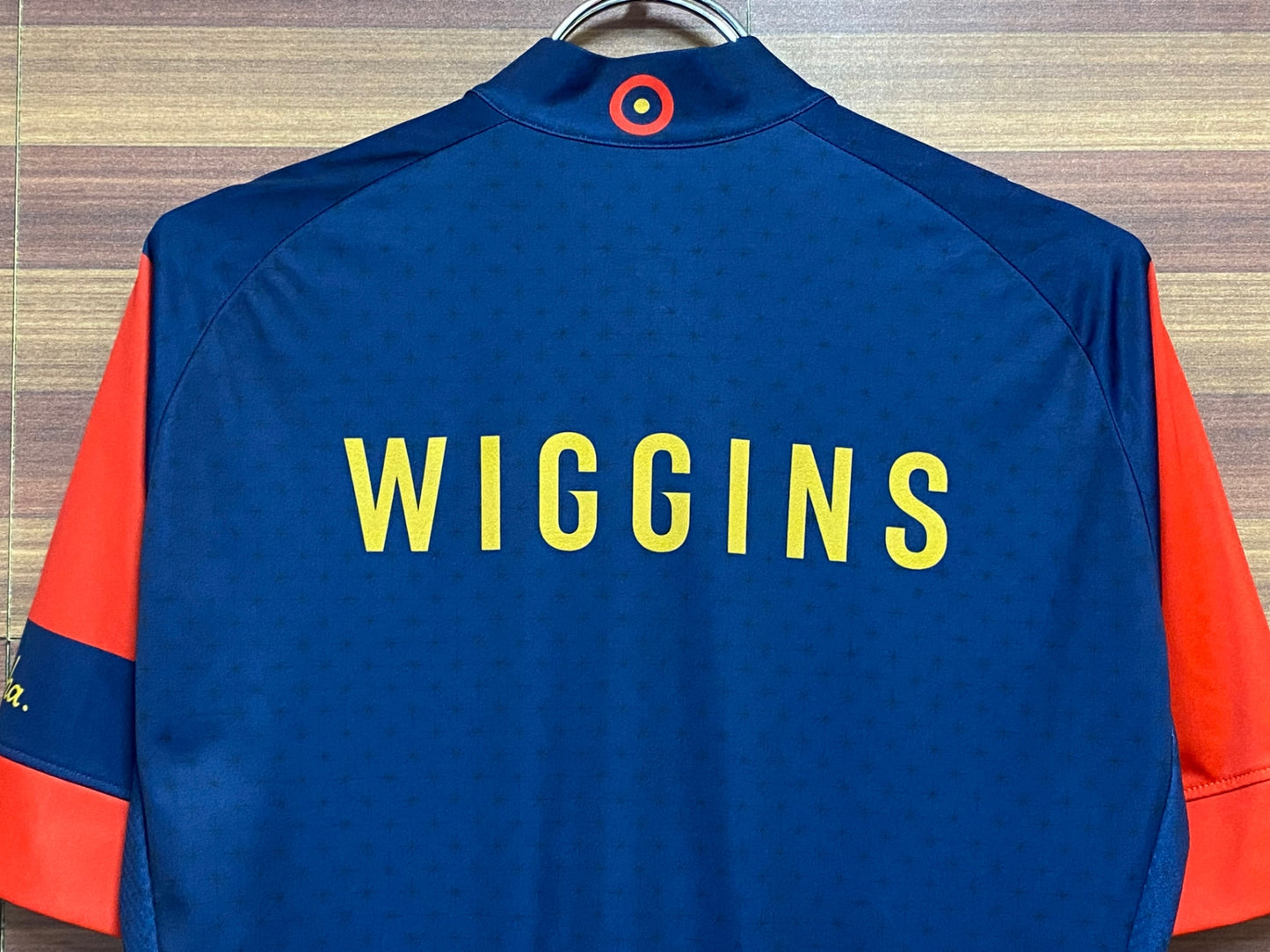 HT989 ラファ Rapha WIGGINS REPLICA JERSEY 半袖 サイクルジャージ 紺 赤 M ※擦れ