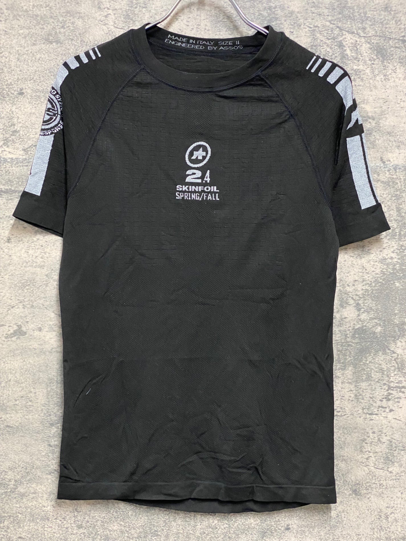 JB290 アソス assos SKINFOIL 2.4 半袖 ベースレイヤー 黒 SIZE2 SPRING/FALL