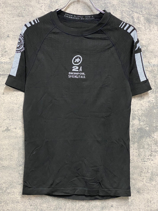 JB290 アソス assos SKINFOIL 2.4 半袖 ベースレイヤー 黒 SIZE2 SPRING/FALL