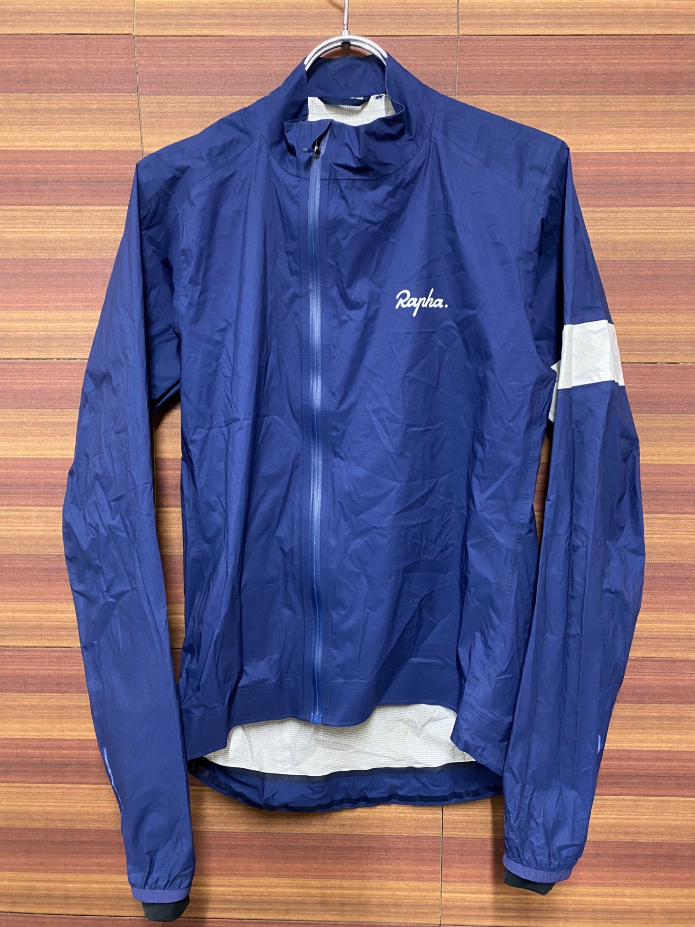 IN538 ラファ Rapha CORE RAIN JACKET 長袖 サイクルジャケット 紺 S ※内側にダメージ、破れあり