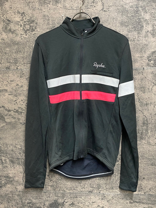 JC246 ラファ Rapha BREVET JERSEY 長袖 サイクルジャージ グレー M