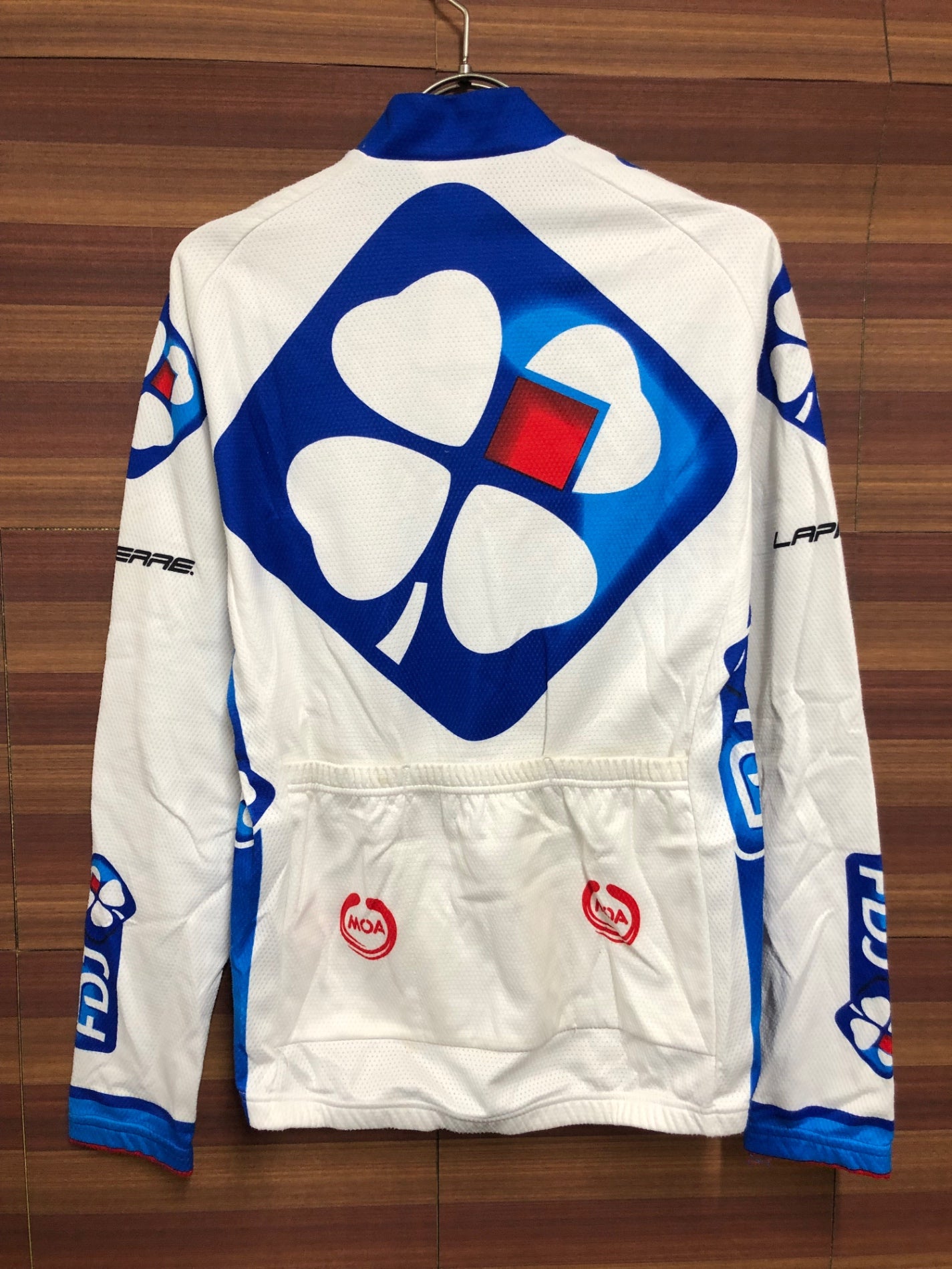 IO736 モア MOA 長袖 サイクルジャージ 白 青 2 裏起毛 FDJ ※染み