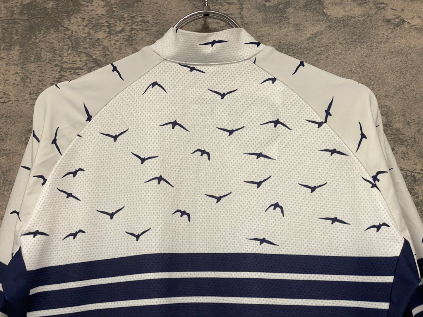 JC043 プロトンドパリ Peloton de Paris 半袖 サイクルジャージ 白 紺 L