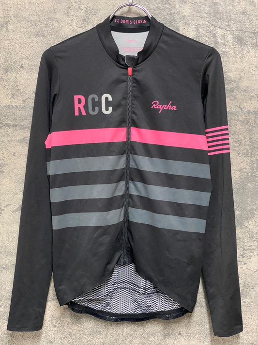 JB925 ラファ Rapha RCC PRO TEAM LONG SLEEVE MIDWEIGHT JERSEY 長袖サイクルジャージ 黒 S