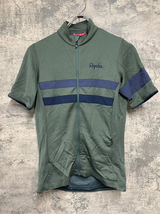 IQ007 ラファ Rapha SOUPLESSE FLYWEIGHT JERSEY AERO BLOCK 半袖サイクルジャージ オリーブ M レディース