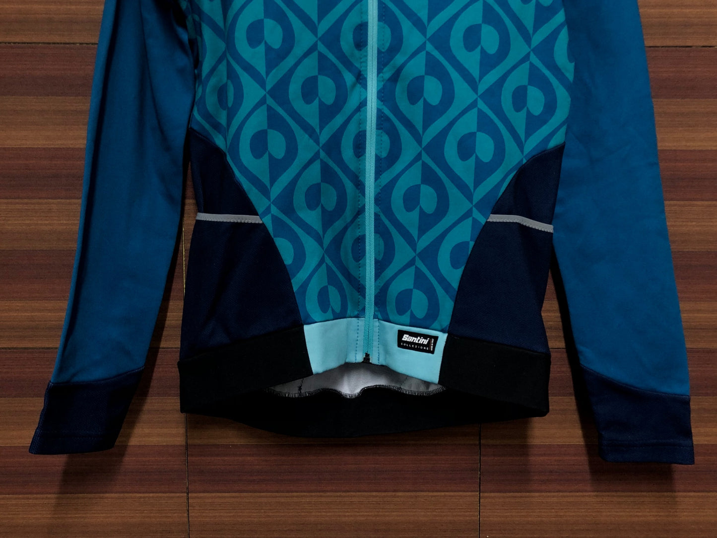 IN255 サンティーニ SMS SANTINI 長袖 サイクルジャージ 裏起毛 青 Mサイズ タグ付き ※毛玉あり