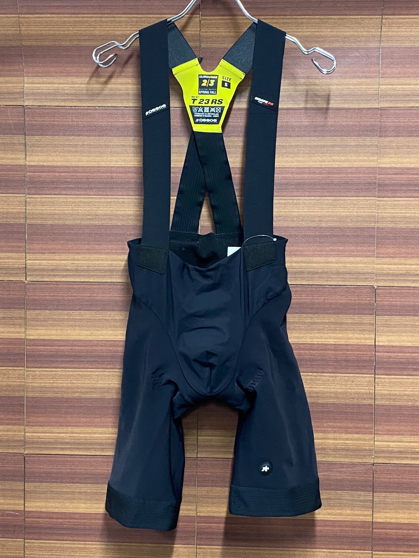 IU078 アソス assos EQUIPE RS SPRING FALL BIB SHORTS S9 ビブショーツ 黒 S 裏起毛 ※タグカット
