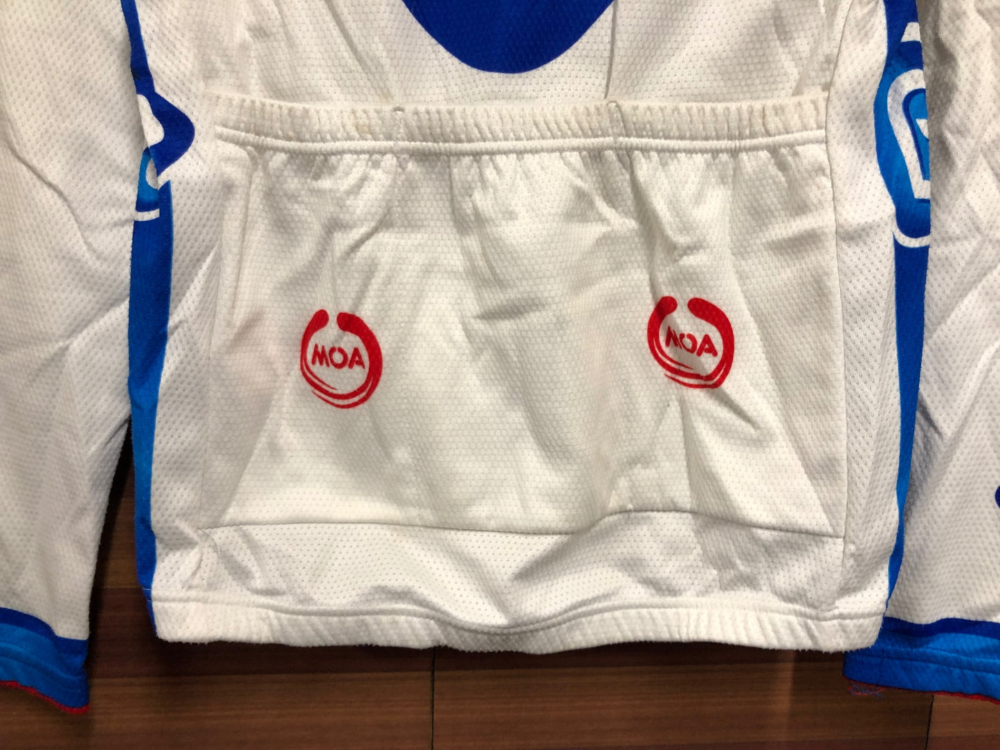 IO736 モア MOA 長袖 サイクルジャージ 白 青 2 裏起毛 FDJ ※染み