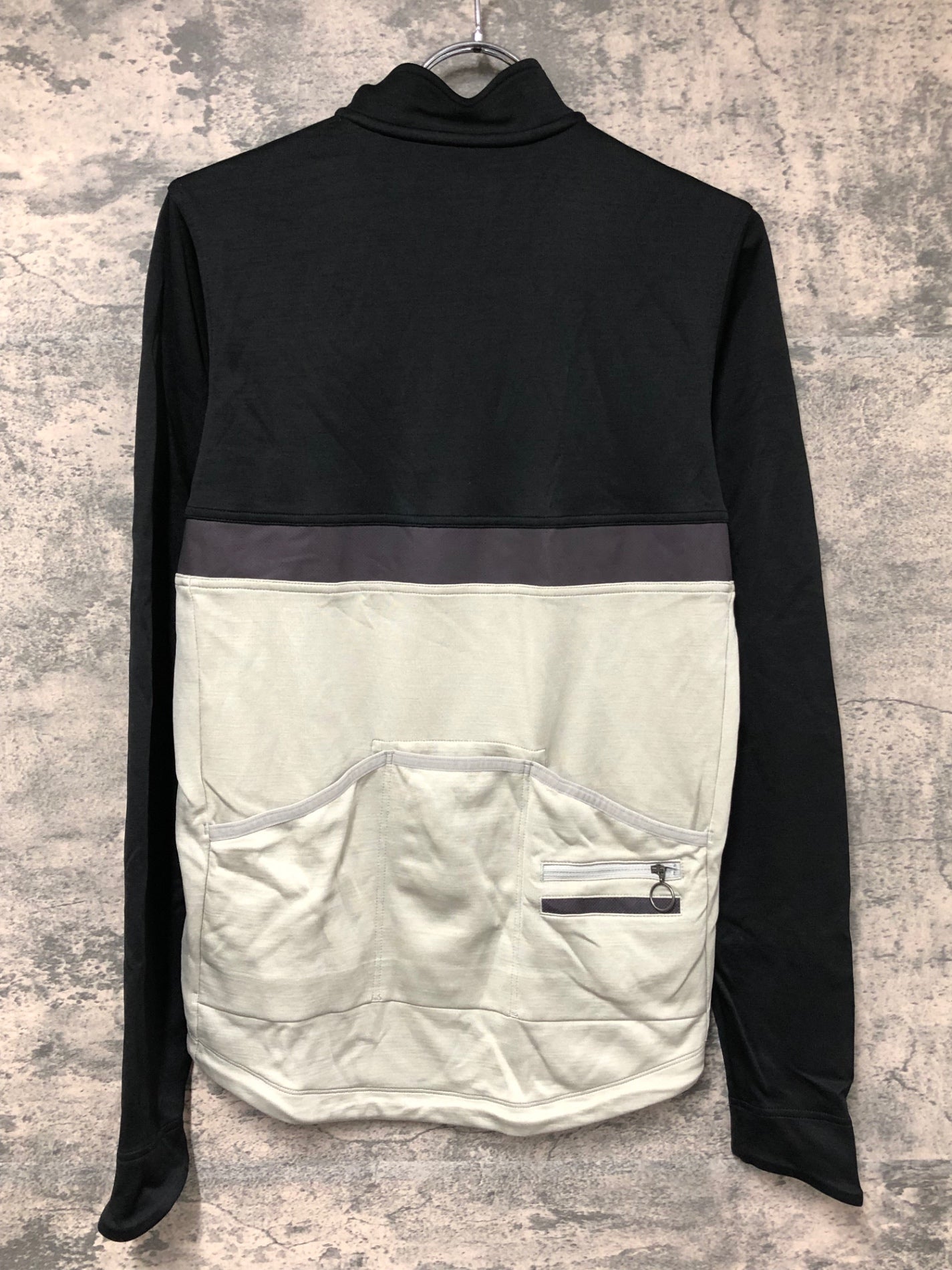 IW766 ラファ Rapha LONG SLEEVE CLUB JERSEY 長袖 サイクルジャージ 黒 グレー M ハーフジップ