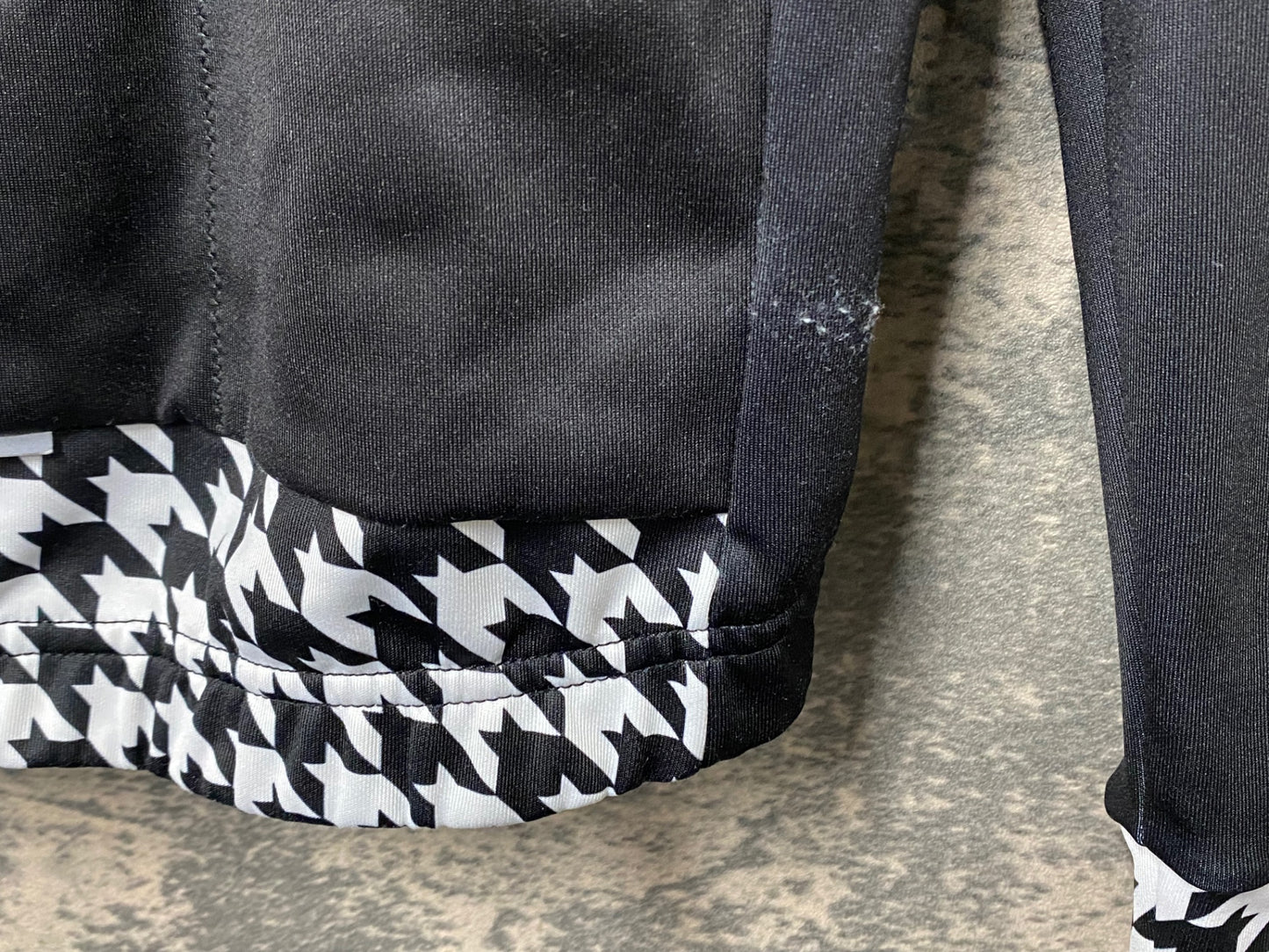 JB582 ラパッション la PASSIONE 長袖 サイクルジャージ 黒 白 XS 裏起毛 千鳥格子