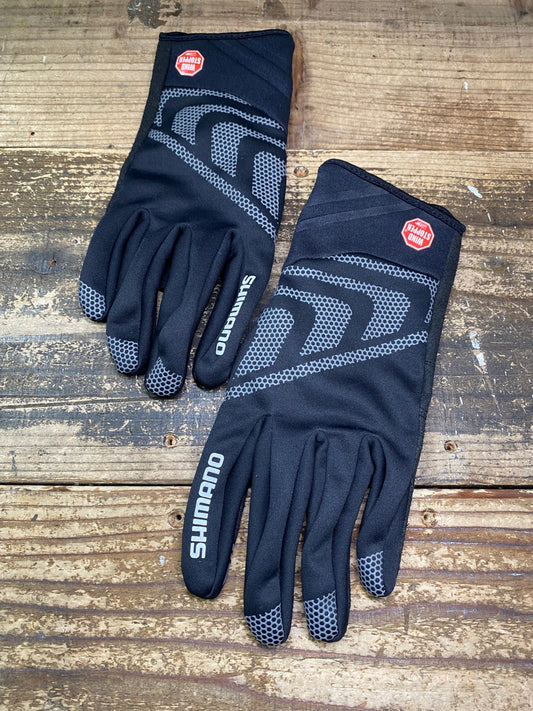 JC098 シマノ SHIMANO 長指 グローブ 黒 M WINDSTOPPER
