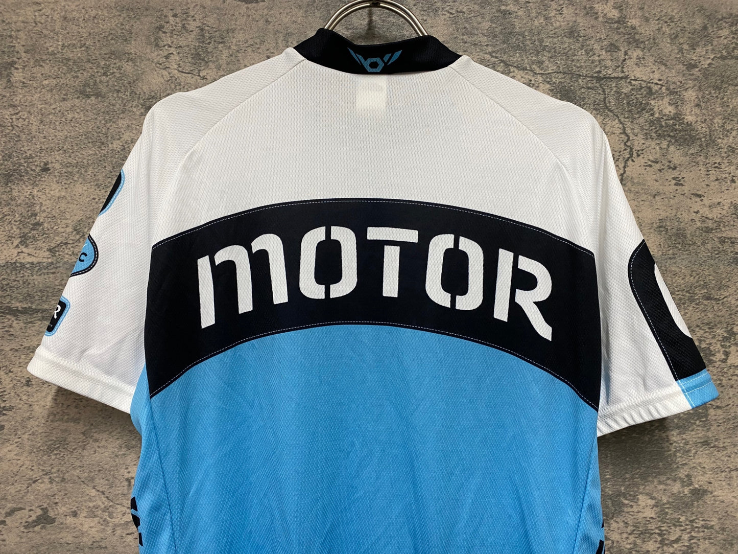 JD372 ツインシックス TWINSIX MOTOR 半袖 サイクルジャージ 白 水色 L
