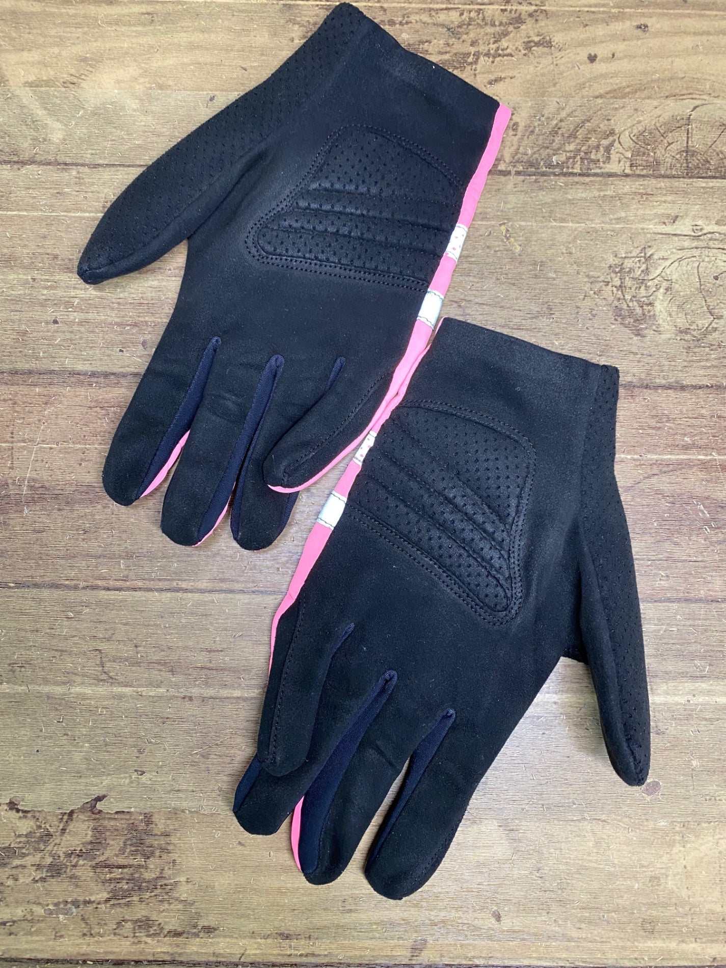JB096 ラファ Rapha BREVET REFLECTIVE GLOVES 長指 グローブ ピンク 黒 L 裏起毛