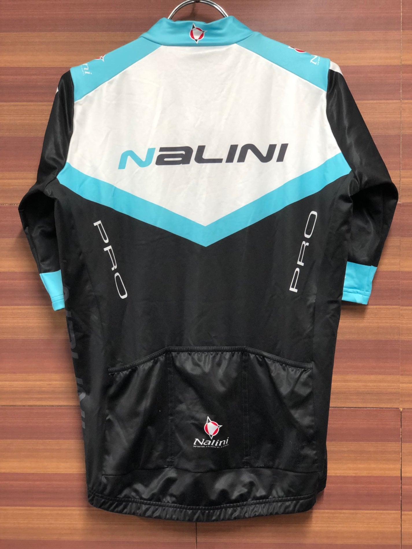 IM715 ナリーニ Nalini 半袖 サイクルジャージ 黒白青 XL 裏起毛