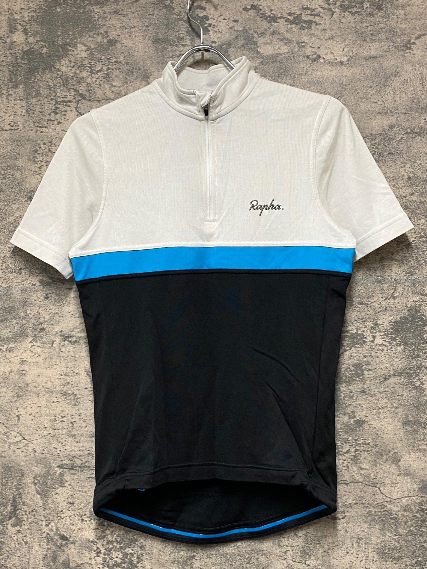 JC805 ラファ Rapha CLUB JERSEY 半袖 サイクルジャージ ハーフジップ 白 黒 M TEAM sky