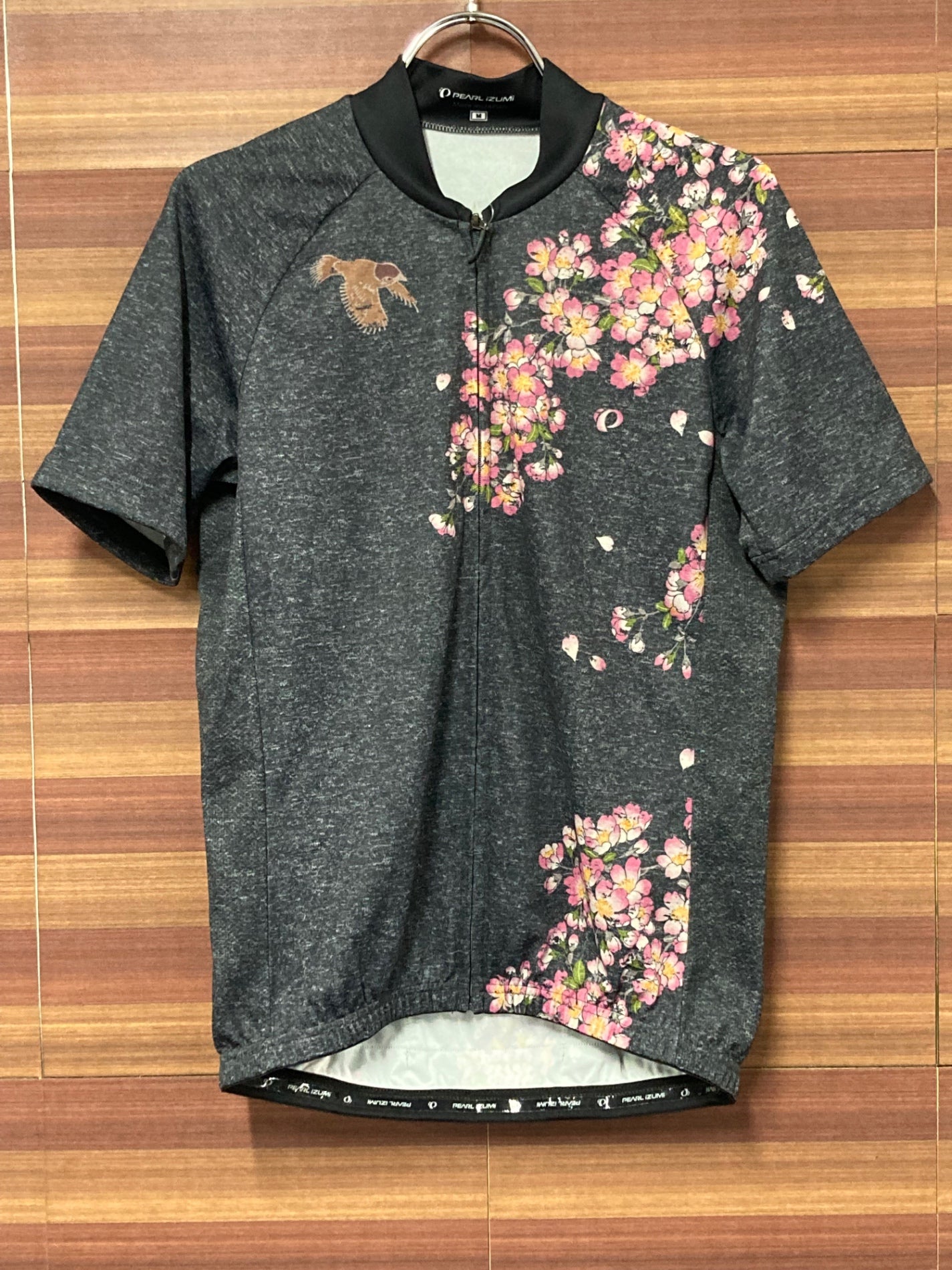 IN179 パールイズミ PEARL iZUMi 半袖 サイクルジャージ グレー M CHERRY BLOOSSOM