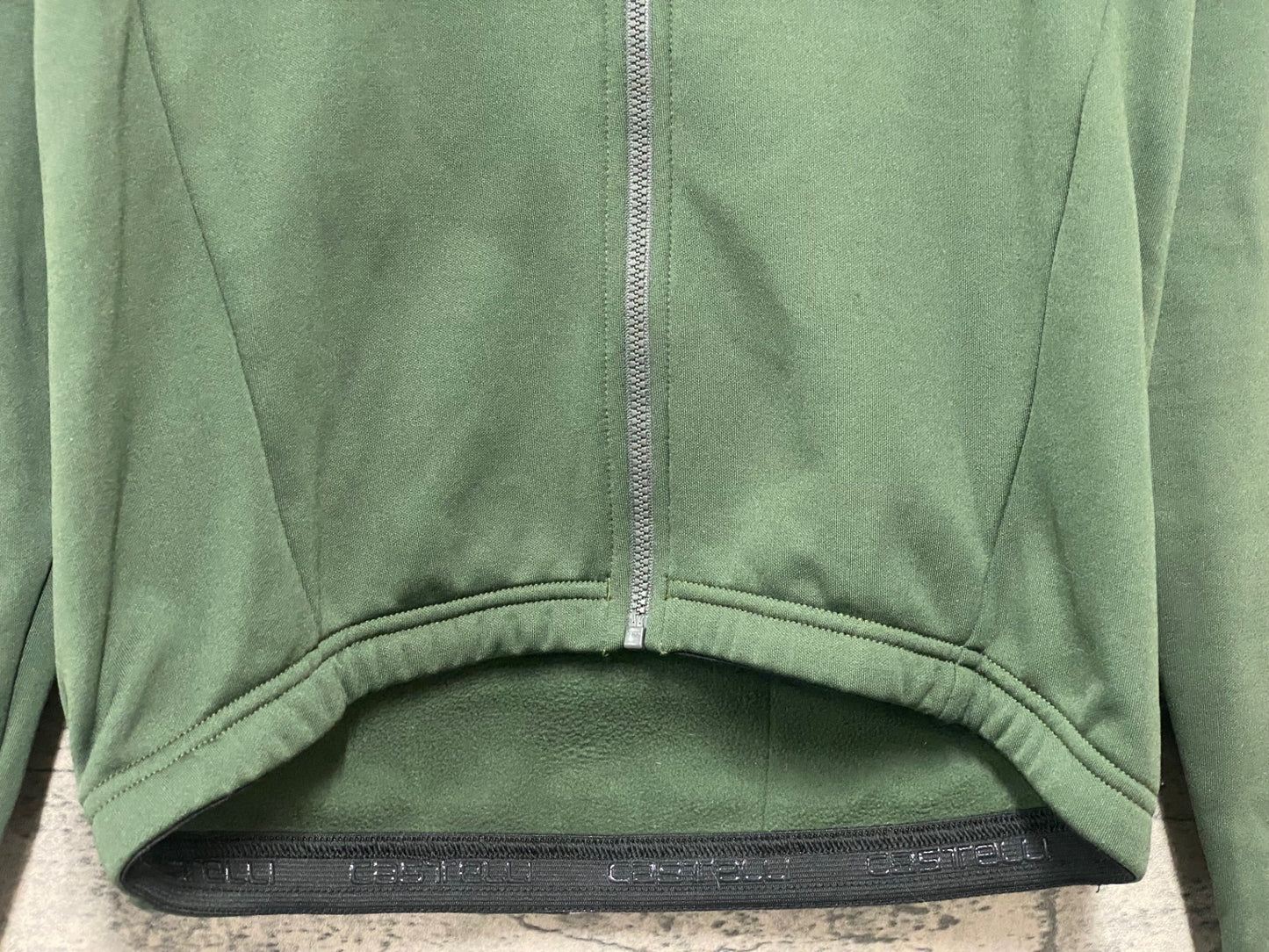 IZ240 カステリ CASTELLI 長袖 サイクルジャージ カーキ XS 裏起毛