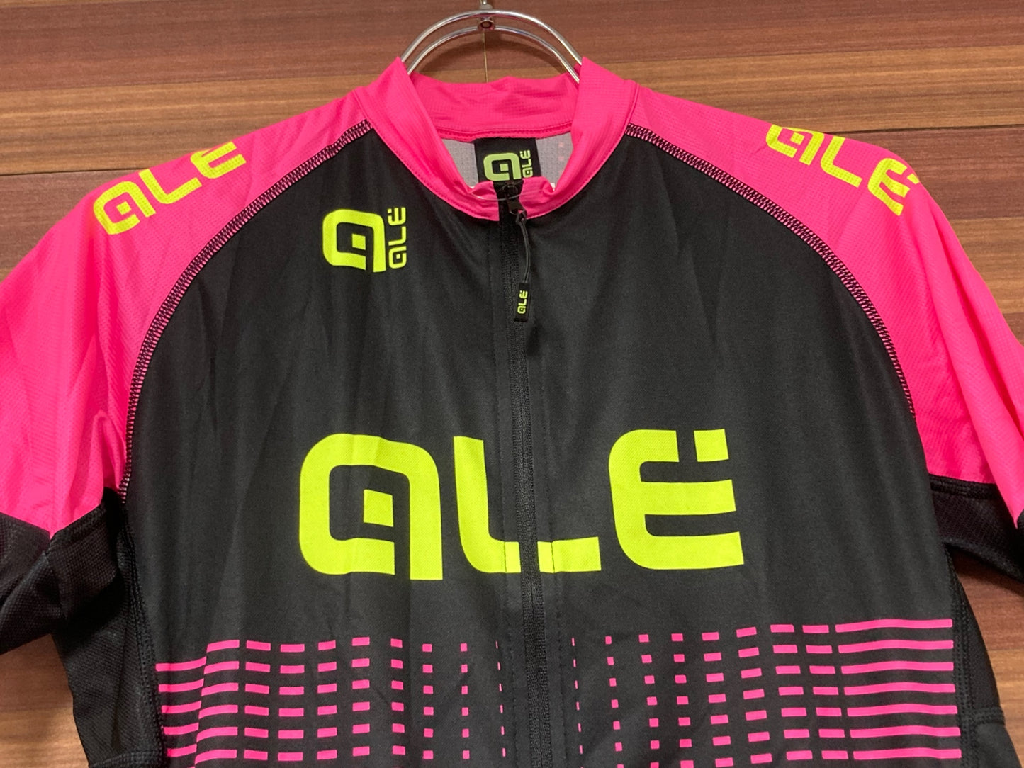 IM208 アレ ALE 半袖 サイクルジャージ 黒 ピンク L