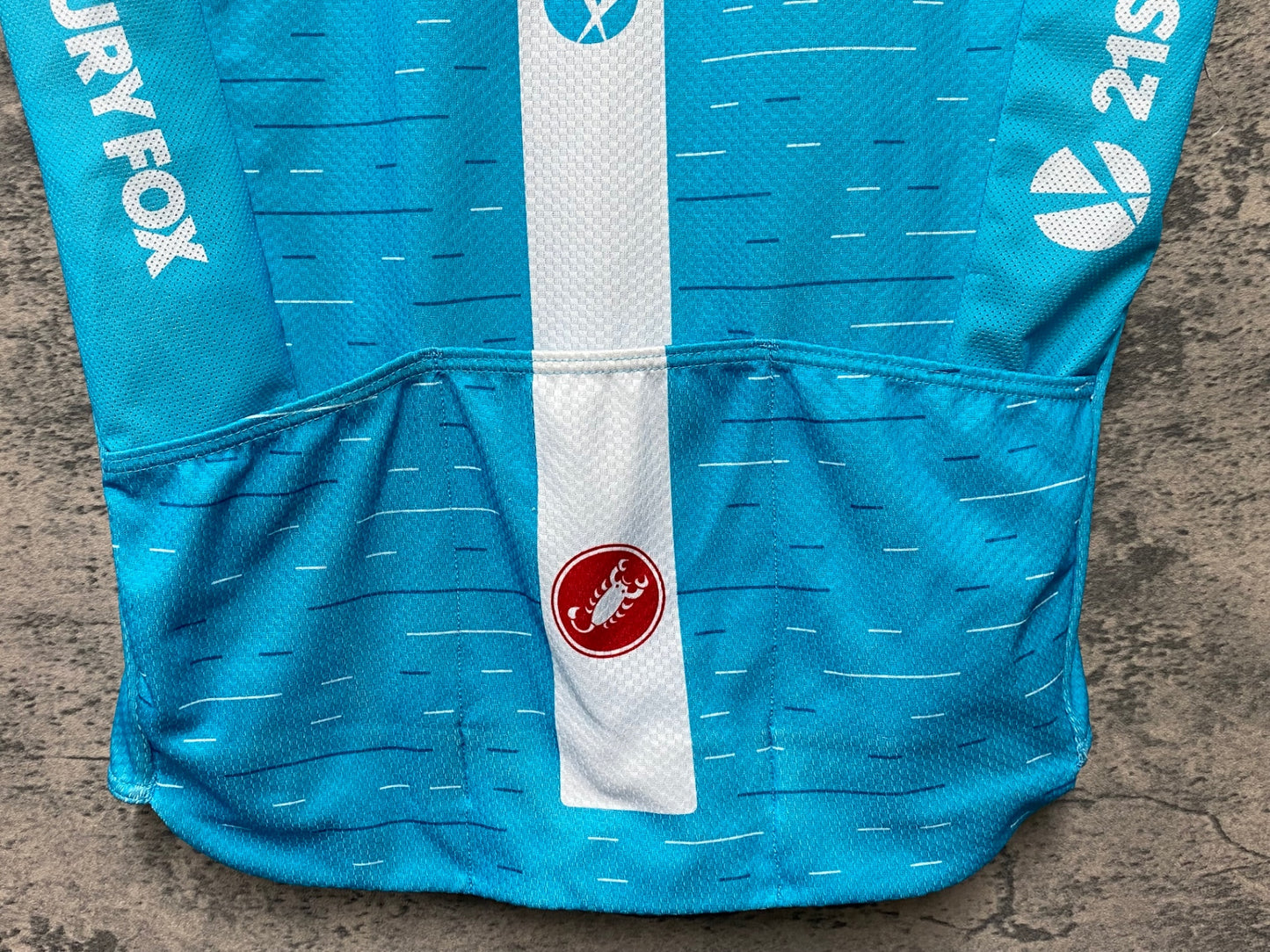 JC802 カステリ CASTELLI PODIO JERSEY 半袖 サイクルジャージ 白 水色 M TEAM sky