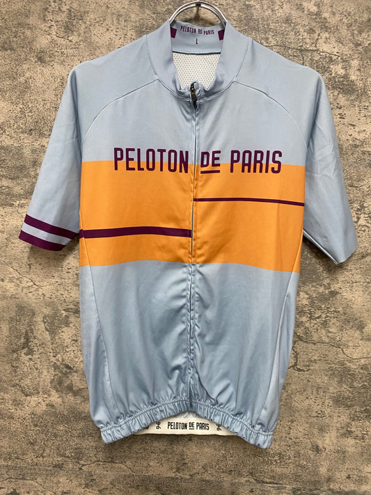 JA879 プロトンドパリ Peloton de Paris 半袖 サイクルジャージ 水色 L
