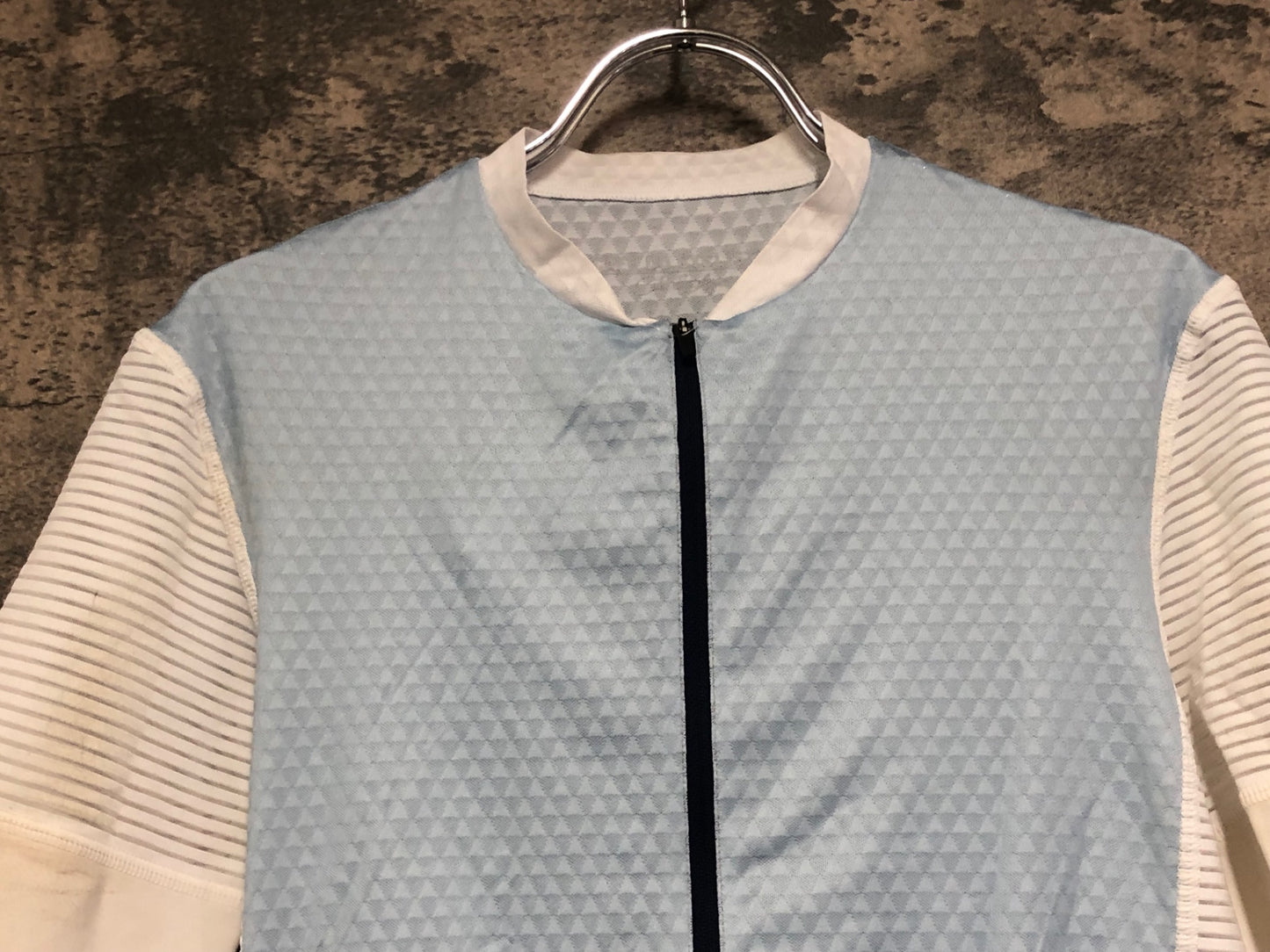 IX104 カフェドシクリステ Cafe du Cycliste Micheline man 半袖 サイクルジャージ 水色 白 S