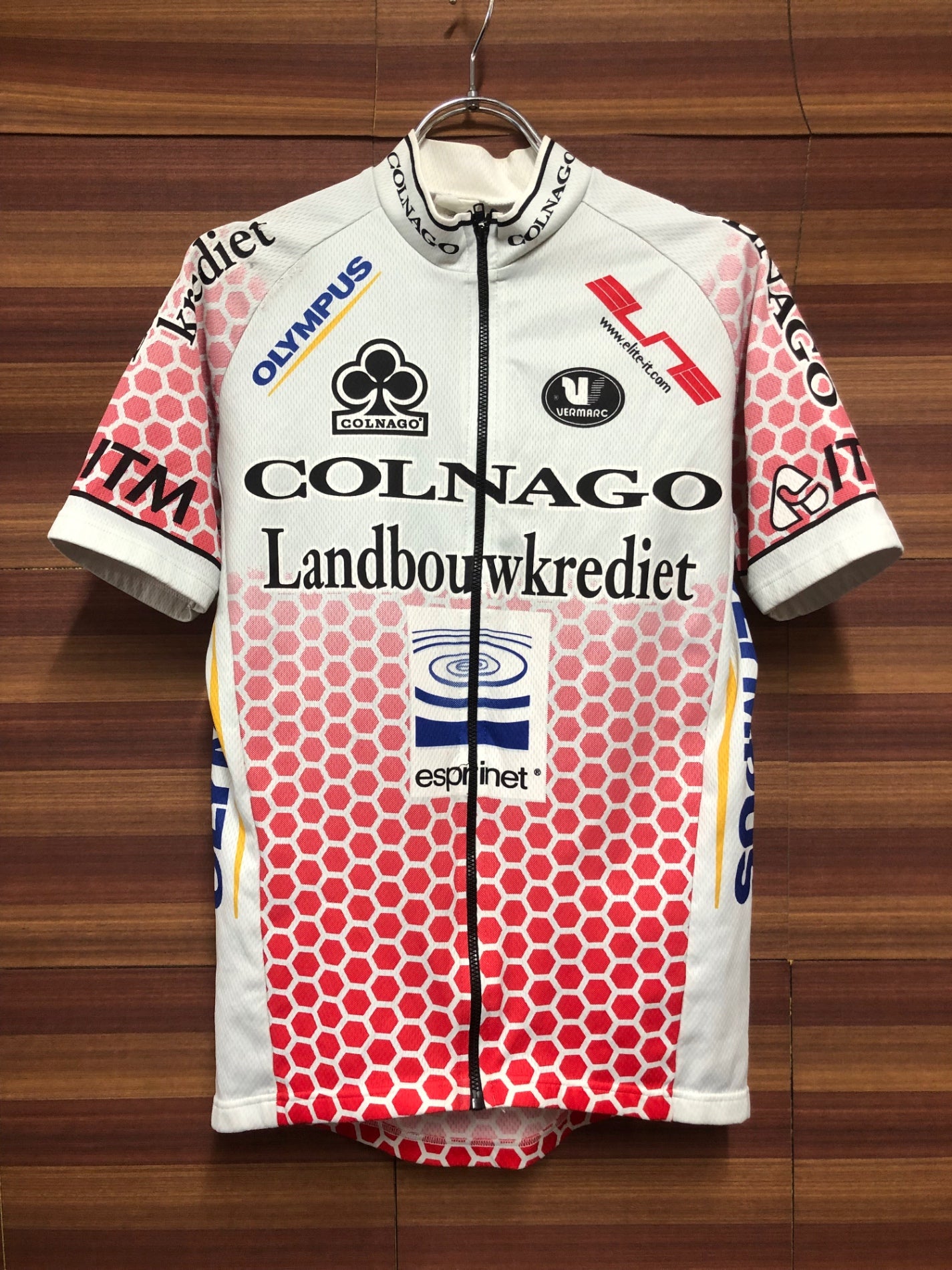 IP090 フェルマルク VERMARC 半袖 サイクルジャージ 白 赤 COLNAGO ※サイズ不明