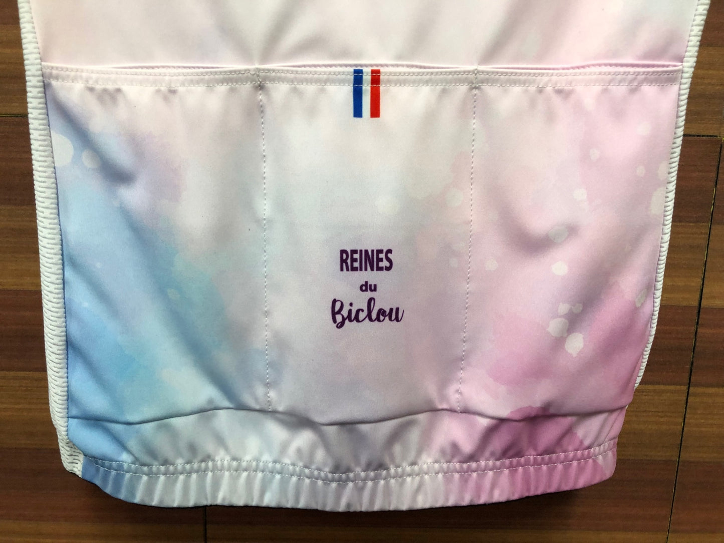 IR073 REINES 半袖 サイクルジャージ ピンク 白 レディース XS