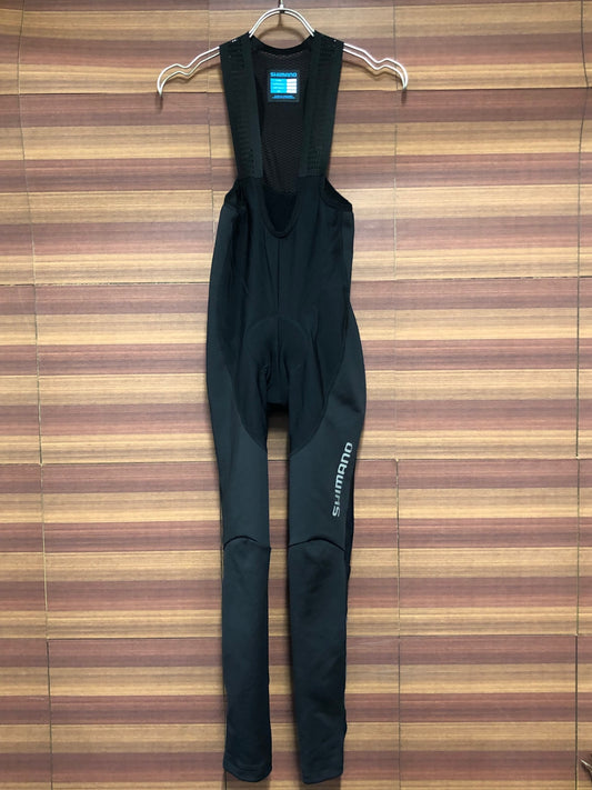 IO874 シマノ SHIMANO ビブタイツ 裏起毛 黒 M