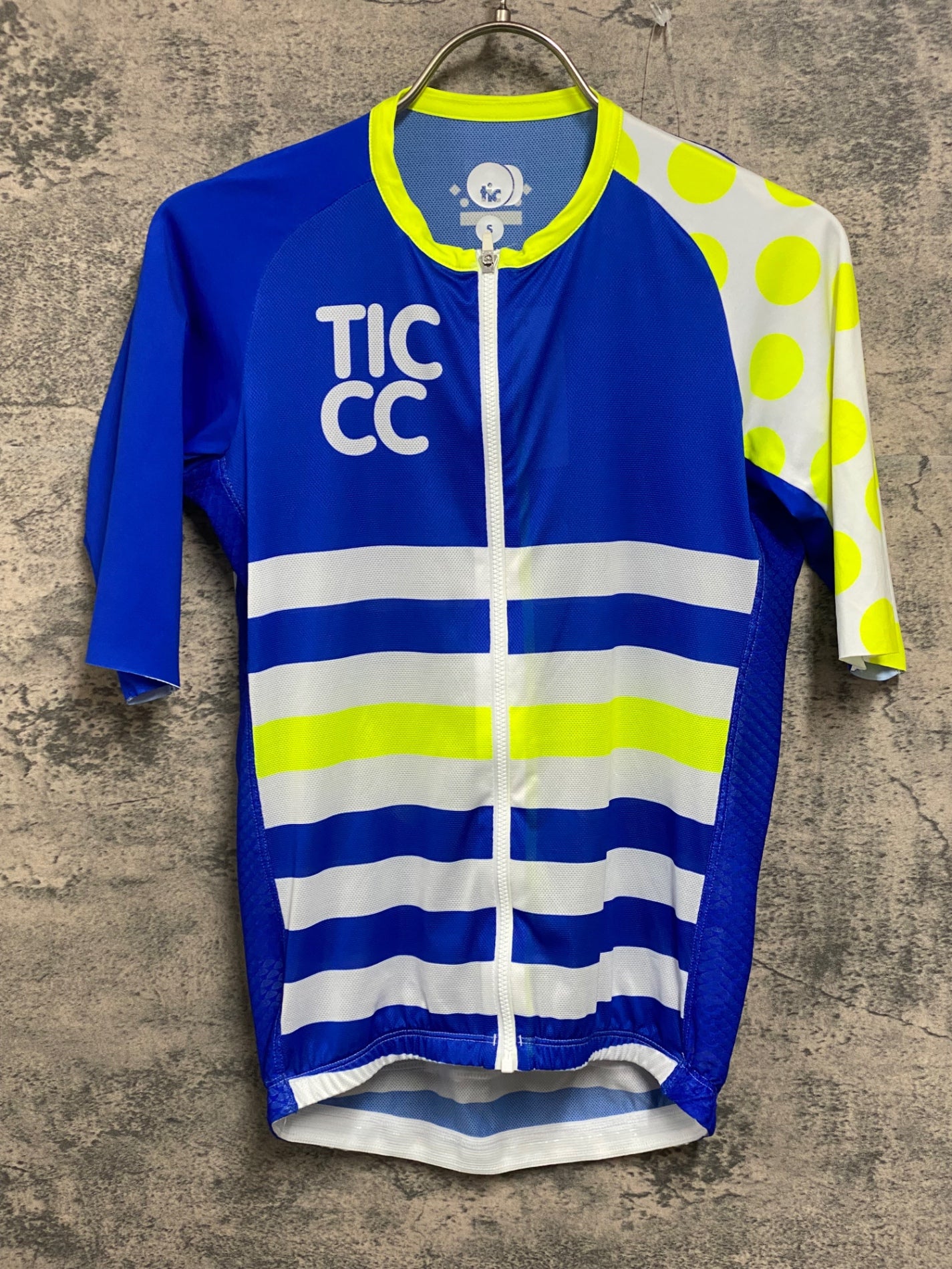 JC321 TICCC 半袖 サイクルジャージ 青白 S