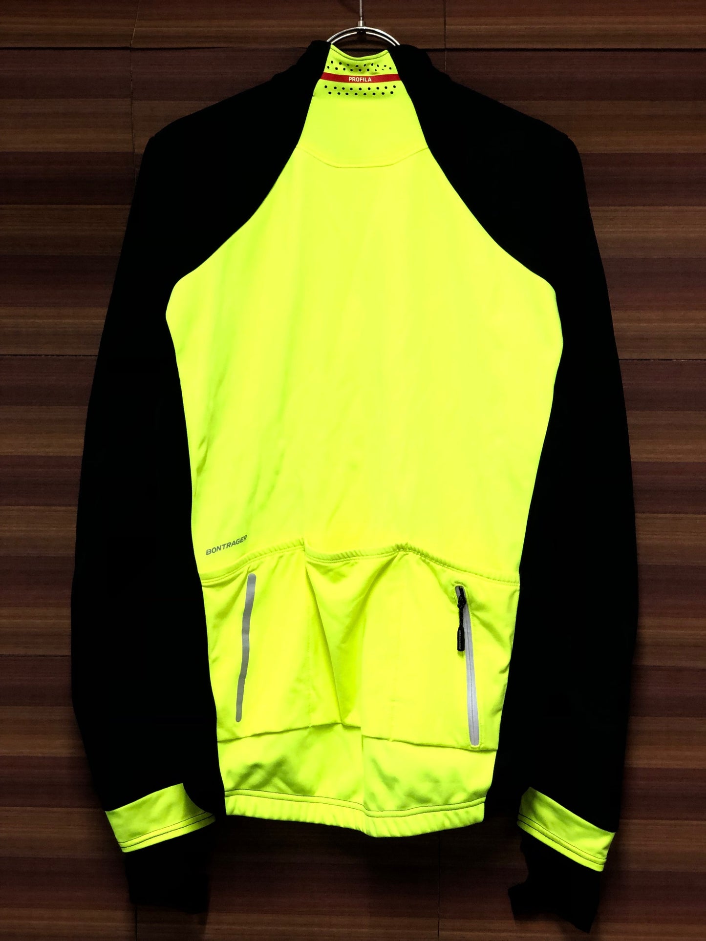 IT492 ボントレガー BONTRAGER 長袖 サイクルジャケット 黒 ネオンイエロー S 裏起毛