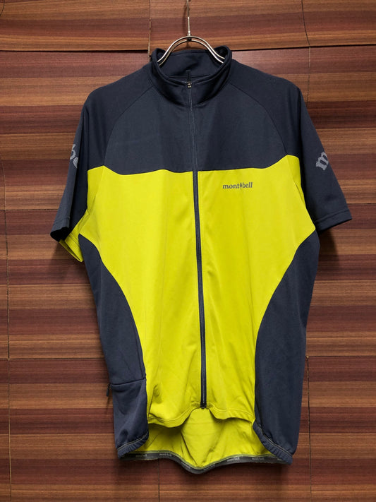 IU742 モンベル mont-bell 半袖 サイクルジャージ グレー 黄 XL