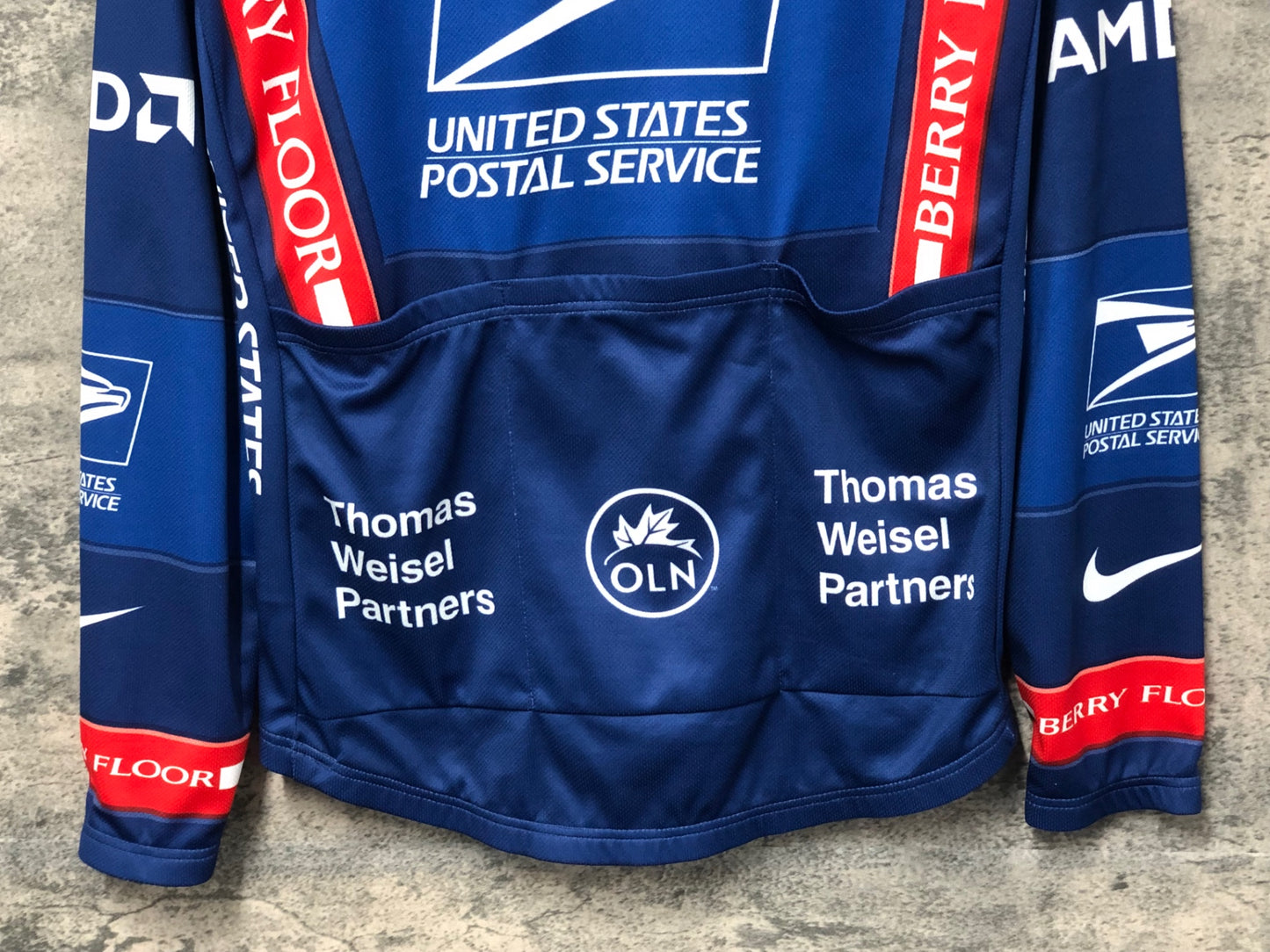 JC345 ナイキ NIKE トレック TREK UNITED STATES POSTAL SERVICE 長袖 サイクルジャージ 紺赤 S