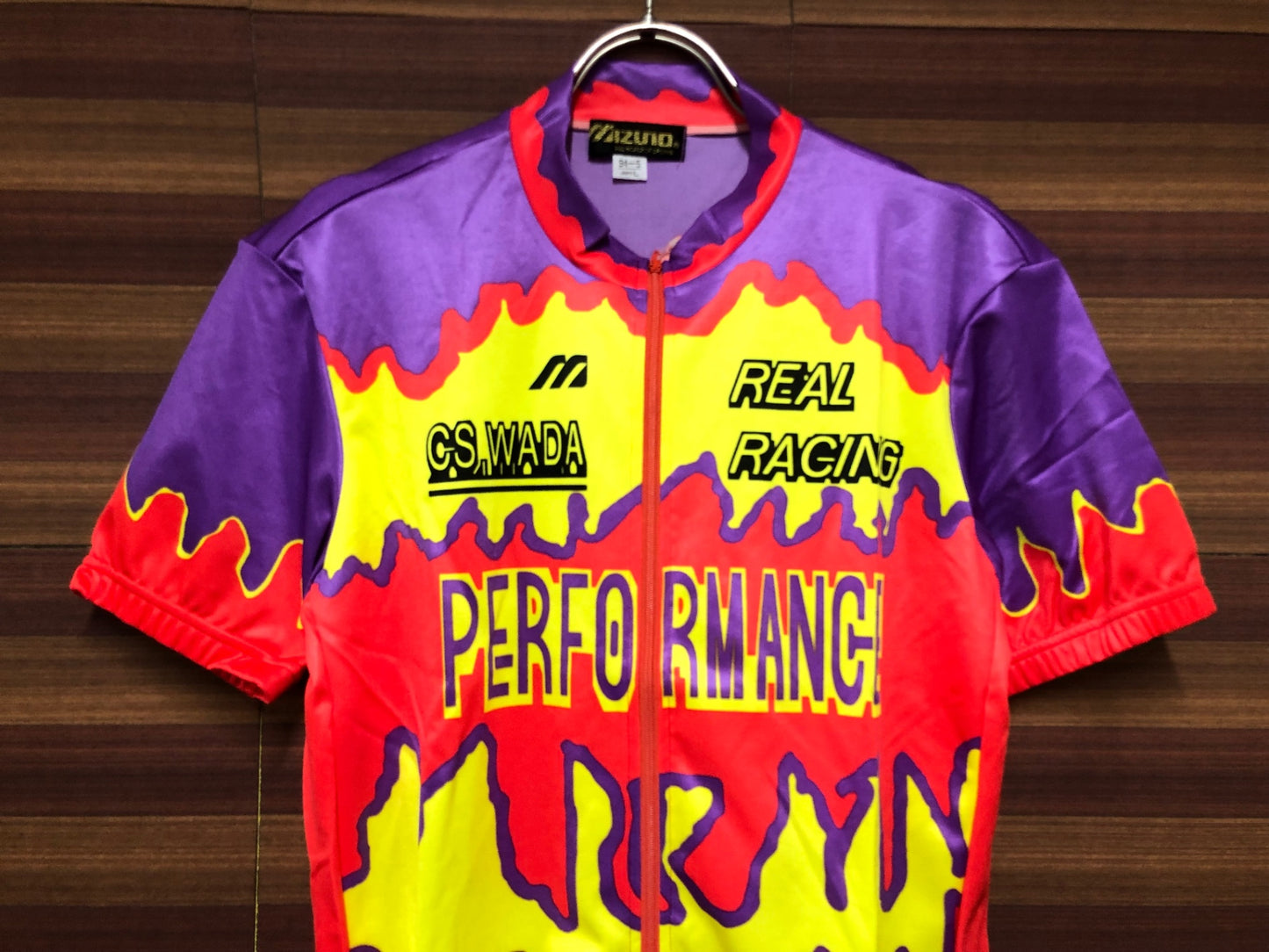 IM570 ミズノ MIZUNO 半袖 サイクルジャージ 赤 紫 L ウィンテージ