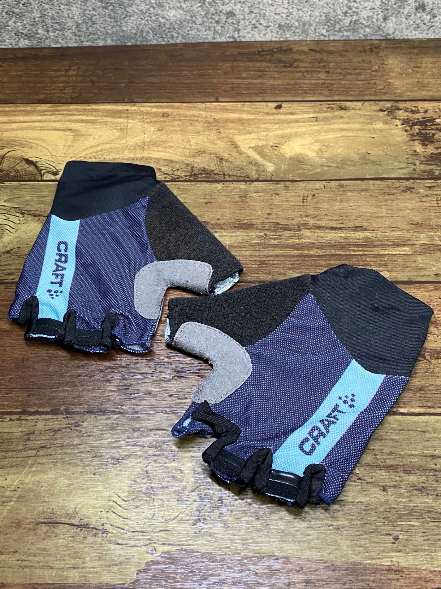 IY618 クラフト CRAFT 指切り グローブ 紺 黒 L