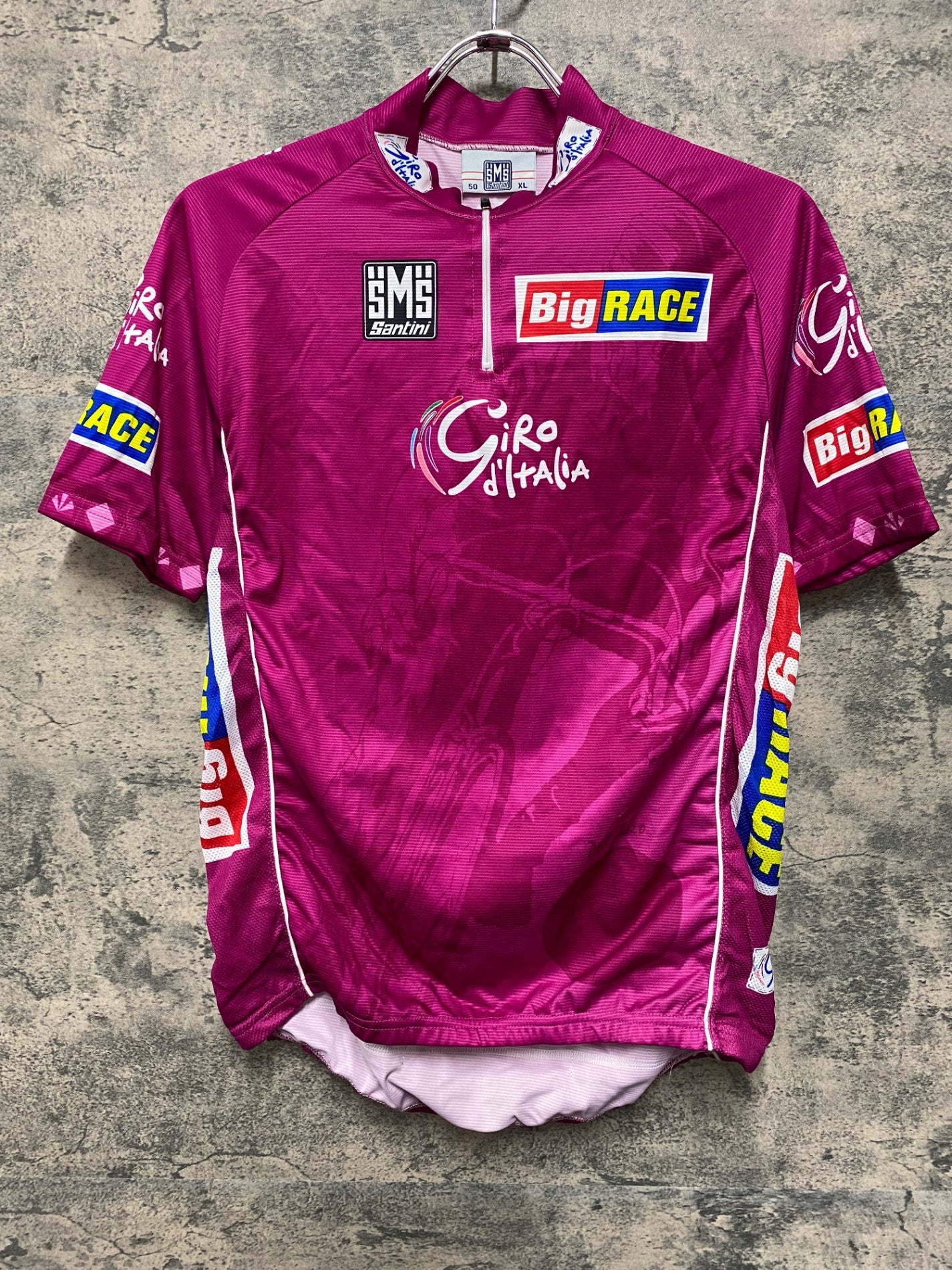 JD291 サンティーニ Santini 半袖 サイクルジャージ ピンク XL ハーフジップ Giro d'Italia