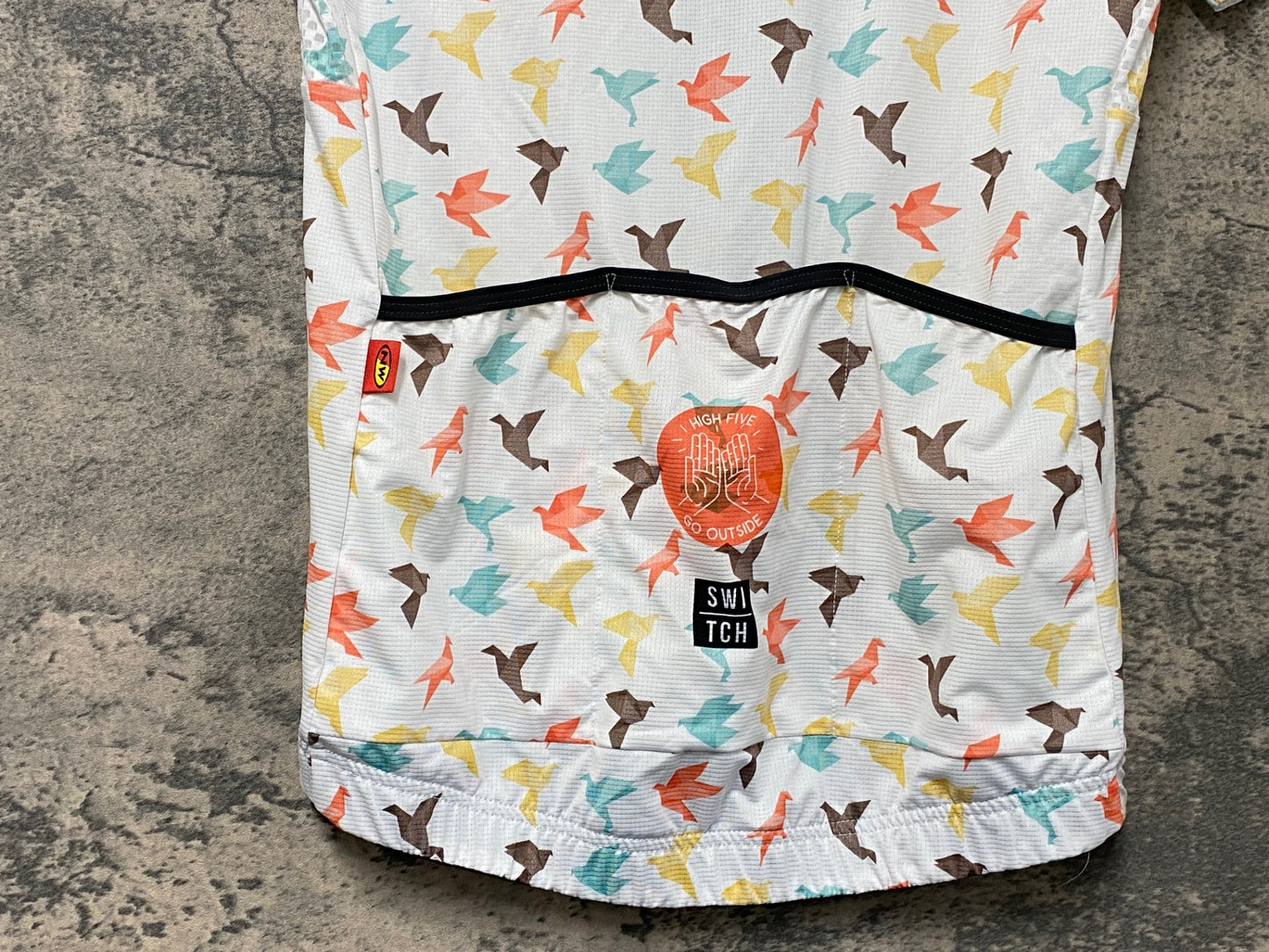 IV537 ノースウェーブ Northwave SWITCH 半袖 サイクルジャージ 白 鳥柄 S