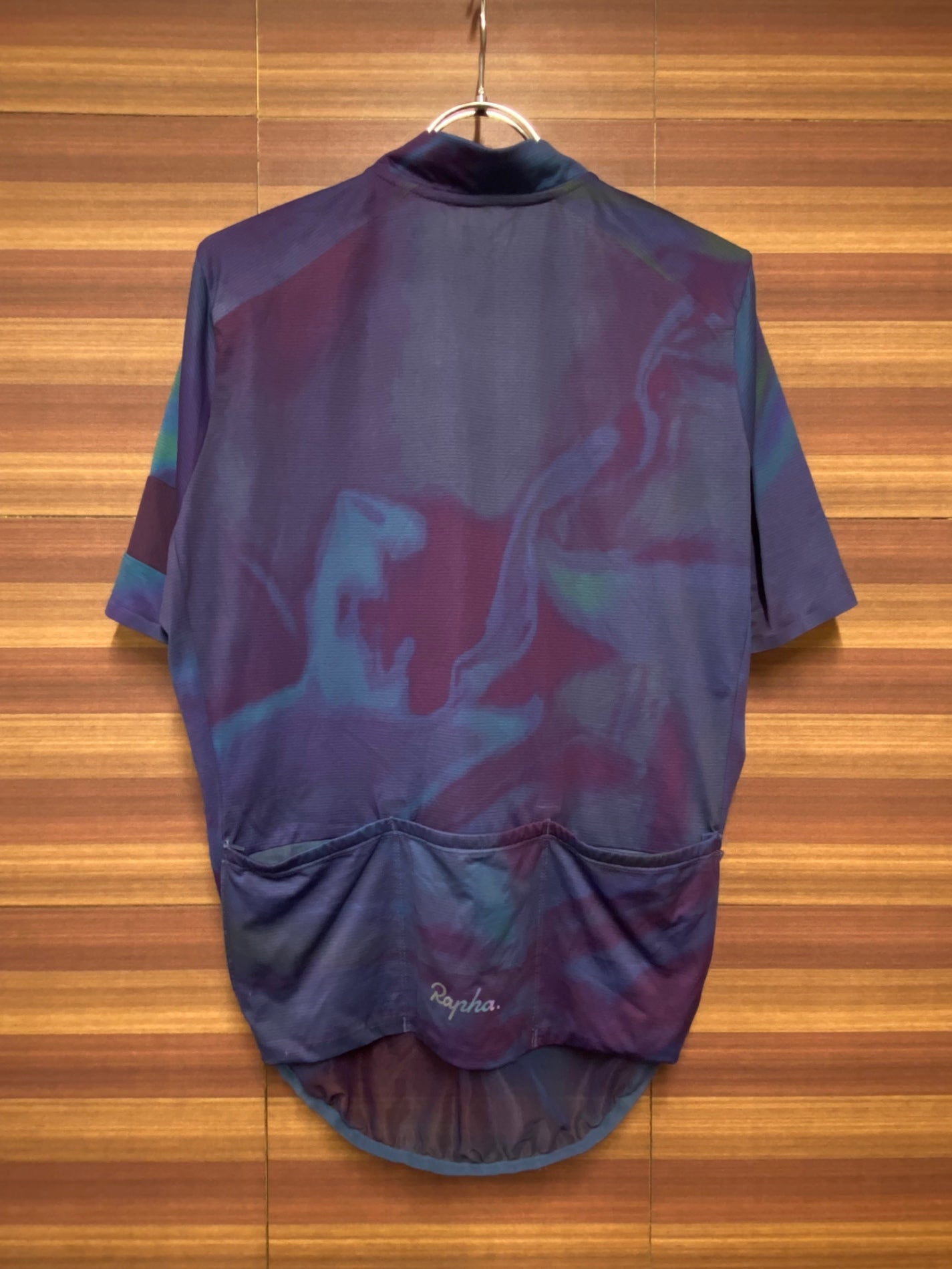 IJ969 ラファ Rapha MEN'S FLYWEIGHT JERSEY-CRIT PRINT 半袖 サイクルジャージ パープル ネイビー L