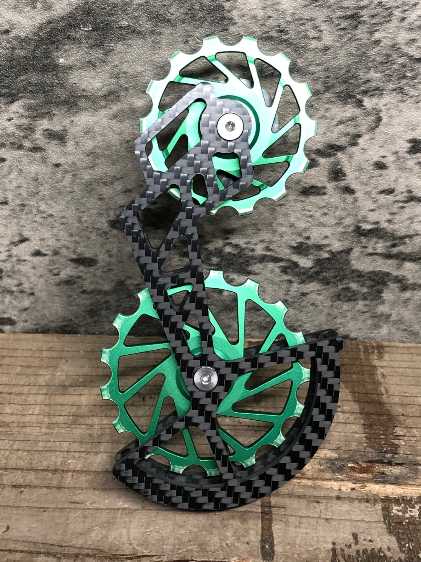 IQ468 ノヴァライド NOVA RIDE ビッグプーリー 3Kカーボン セラミック 14/17T 緑 シマノ12s対応 R8100,R8150,R9200,R9250